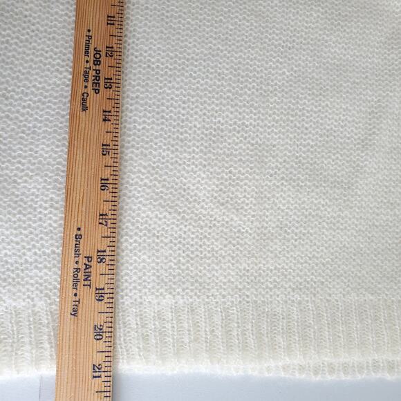 Women Rosie Neira Alpaca Sweater M Sheer Ivory Soft Cozy Fall Cabin Prairie - Picture 8 of 10
